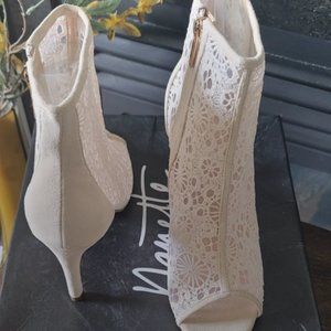 Nanette Lapore Lace Ankle Bootie Open Toe NIB